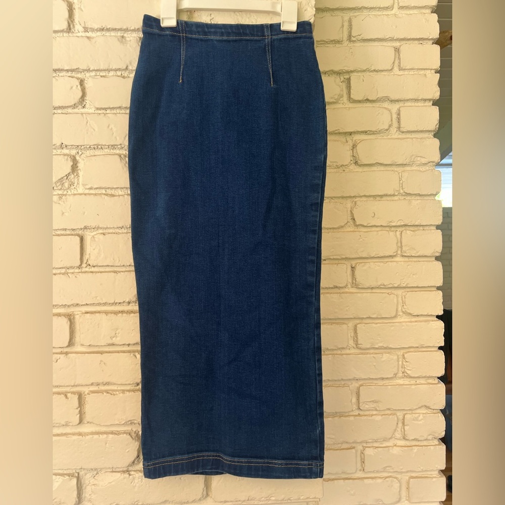 Anthropologie pencil denim skirt.